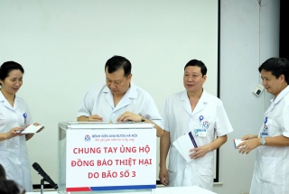 BỆNH VIỆN UNG BƯỚU HÀ NỘI CHUNG TAY ỦNG HỘ ĐỒNG BÀO BỊ THIỆT HẠI DO BÃO SỐ 3